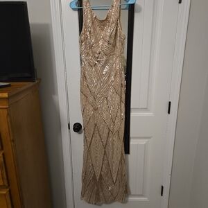 Gold Sequin Evening Gown